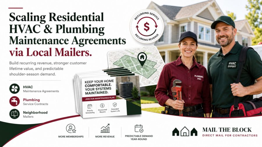 Scaling Residential HVAC & Plumbing Maintenance Agreements via Local Mailers