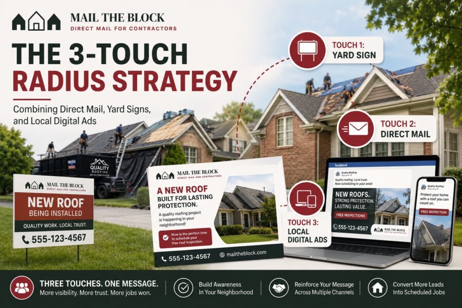 The “3-Touch” Radius Strategy: Combining Direct Mail, Yard Signs, and Local Digital Ads