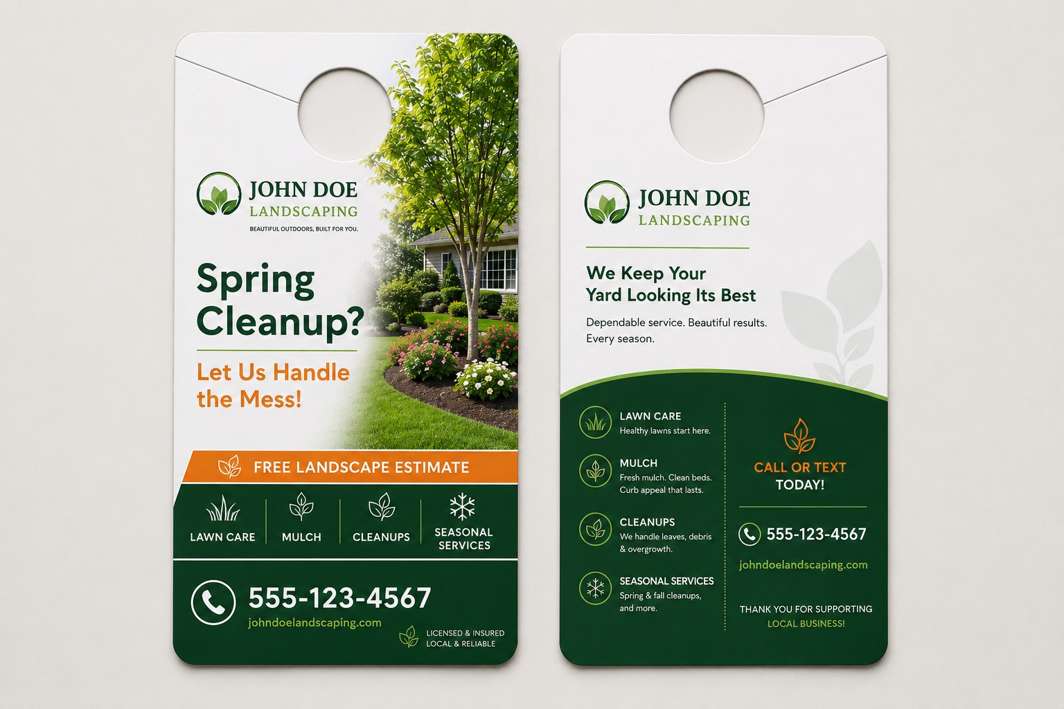 landscaping door hangers