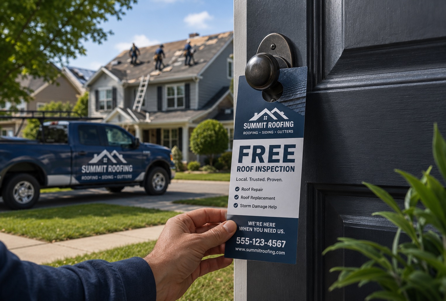 door hangers for roofers