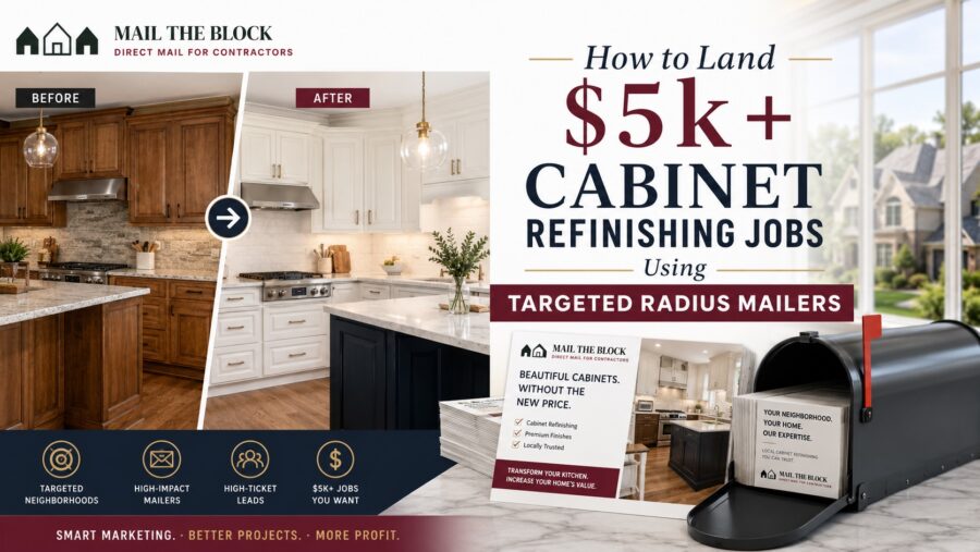How to Land $5k+ Cabinet Refinishing Jobs Using Targeted Radius Mailers